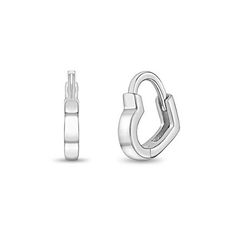 A simple pair of heart shaped huggie hoop earrings that any teen girl would love to receive as a special birthday present or valentines day gift. She will love the snug fit of this simple huggie, crafted from a 925 sterling silver, this pair of huggies are both safe and comfortable for young girls with sensitive ears. Featuring a hinged closure for more security, these earrings will surely become her go to pair with all of her outfits. Gift box included with purchase. Valentine's Day Minimalist Huggie Earrings, Minimalist Huggie Earrings For Valentine's Day, Silver Huggie Earrings For Valentine's Day, Toddler Earrings, Rings Anniversary, Kids Wedding, Baby Jewelry, Earrings Hoop, Childrens Jewelry