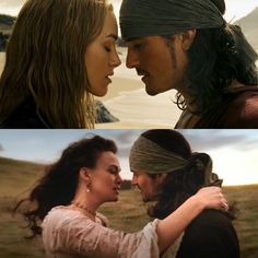 the two actors are kissing each other and one is wearing a bandana