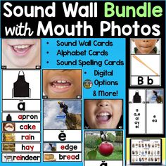 sound wall bundle with multiple pictures and words to help students learn how to use them