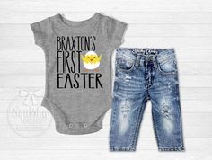 Boy 1st Easter Shirt, Boy's First Easter, Baby Boy Easter Outfit, Personalized Easter Shirt, Boy's Personalized Bodysuit, Easter Shirt Toddler Easter Shirt, Kids Easter Shirts