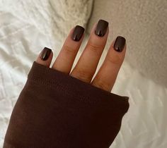 DND gel: “Walnut Brown” Dnd Walnut Brown, Walnut Brown Nails, Brown Fingernails, Walnut Nails, Dnd Brown Gel Polish, Dark Brown Nails, Brown Nails, Dipped Nails, Deep Brown