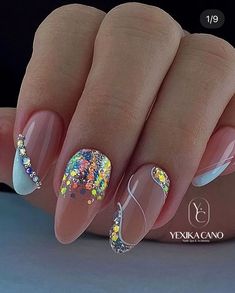 Cute Almond Nails, Brown Acrylic Nails, Ideas Uñas, Edgy Nails, Soft Nails, Ballerina Nails, Bling Acrylic Nails, I Love Nails, Oval Nails