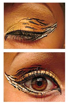 Tiger! Tiger Eye Makeup, Tiger Makeup, Tiger Stripes, Tiger Eye, Halloween Makeup, Halloween Ideas, Eye Makeup, Ups, Stripes