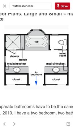 the floor plan for a small bathroom