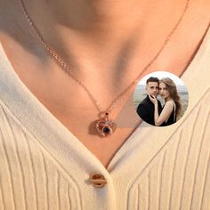 "Personalized Photo Necklace, Heart Necklace, Projection necklace,Custom Memorial Photo Pendant,Mom Necklace,Mother's Day Gift,Gift for Her 💕 - Description: A simple and sophisticated personalized projection necklace for any occasion. 🎁 This is the perfect gift for friends, couples, moms and yourself to take their photos with them everywhere. 🎁You can give this special and meaningful gift  on various anniversaries and occasions, like for Mother's Day, Father's Day, Valentine's Day, Birthday, Mother's Day Rose Gold Round Locket Necklace, Rose Gold Locket Charm Necklaces For Mother's Day, Rose Gold Locket Charm Necklace For Mother's Day, Rose Gold Charm Necklaces With Locket For Mother's Day, Mother's Day Rose Gold Charm Necklace With Locket, Rose Gold Locket Necklace For Mother's Day Anniversary, Rose Gold Locket Necklace For Anniversary And Mother's Day, Rose Gold Locket Necklace For Anniversary On Mother's Day, Double Heart Locket Necklace For Mother's Day