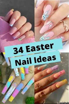 Simple Easter Nails, Pastel French Tips, Cross Nail Designs, Easter Nail Art Designs, Sophisticated Nails, Festive Manicure, Cross Nails