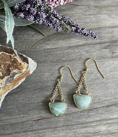 This is a pretty pair of adventurine drop earrings. The adventurine drops have a gold colored vermeil. The hand with gold plated chain from gold plated fish hook ear wires. 2" overall.  #beadedartbyv #beadedearrings #beadedjewelry #HandCraftedJewelry #artisanjewelry #artisanmade #adventurineearrings Gold Aventurine Earrings Gift, Gold Wire-wrapped Jade Earrings, Gold Plated Chains, Fish Hook, Bracelet Patterns, Artisan Jewelry, Ear Wires, Handcrafted Jewelry, Beaded Earrings