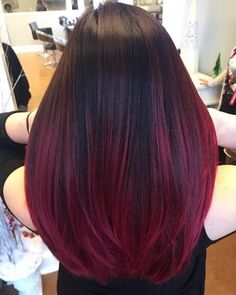 (paid link) hair color ideas  Products  recognized Natural Cool Ombre Hair, Dark Red Ombre Hair Balayage, Different Styles To Dye Your Hair, Colourful Balayage, Red Balayage On Black Hair, Black To Red Ombre Hair, Dark Red Ombre Hair, Coloured Balayage, Colored Ombre Hair