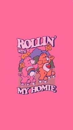 a pink shirt that says rollin with my homie