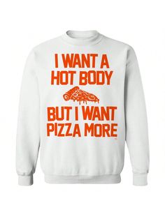 COMFY & COOL: Haywood & Main offers graphic shirts made of materials that are comfortable, and easy to care for. Whether you're looking for a funny, inspirational, or pop-culture-inspired graphic shirt, we've got you covered.Haywood & Main Pizza Body   Unisex Graphic Cotton Pullover Sweatshirt White Casual  Long Sleeve Fabric Letter Pullovers Medium Stretch  Men Clothing, size features are:Bust: ,Length: ,Sleeve Length: Men Sweatshirts, Fabric Letters, Sweatshirt White, Cotton Pullover, Graphic Shirt, White Casual, Men Clothing, White Sweatshirt, Graphic Shirts