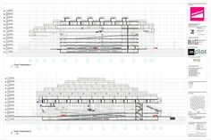 two diagrams showing different sections of a building