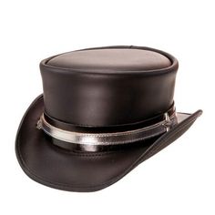 Hand Crafted Leather Premium Quality Leather Hat , Each Hat is Hand made  Description: we have multiple options in leather Color : Black , Dark Brown , Distress Brown , White , Silver , Maroon Redish  , Greenish Green ,  Tan Brown * High-Quality Craftsmanship handmade * Real Leather * 100% pure leather Sizing: XS 54 CM S 55-56 CM M 57-58 CM L 59 CM XL 60 CM XXL 61-62 CM Heads come in all sizes, and in a lots variety of shapes. Although high quality hats are adaptable, and will usually conform to differences in shape with a little wearing, it is essential that the size be correct for the head. To determine your hat size, measure the circumference around your head, keeping the tape level and firm, across the temples and above the eyebrow ridges. Check the size chart given below. For in-betwe Black Leather Hat, Leather Top Hat, American Hat Makers, Steampunk Top, Steampunk Top Hat, Black Top Hat, Black Leather Top, Leather Hat, Top Hats