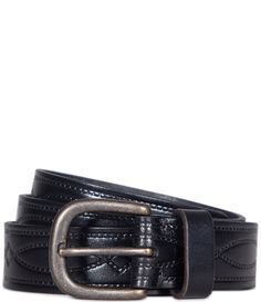 From Frye&#x2C; this belt features:LeatherFastening buckleApprox. 1.18" WS: approx. 31" LM: approx. 34" LL: approx. 37" LXL: approx. 40" LWipe cleanImported. Casual Belt, Dillard's, Embossed Leather, Leather Belt, Leather, Black