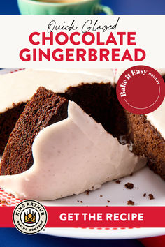 Cocoa powder and chopped chocolate join forces with molasses and warm spices to produce a chocolate gingerbread cake that showcases both flavors at their finest. This dairy-free cake comes together in about 15 minutes, is mixed by hand, and only uses two bowls. A quick glaze adds an extra dose of spice and helps the gingerbread cake feel festive, but your favorite cream cheese frosting, or even a simple dusting of confectioners’ sugar, is just as good. Chocolate Gingerbread Cake Recipe, Chocolate Gingerbread, Dairy Free Cake, Christmas Baking Recipes, Baking Inspiration, Festive Cookies, Gingerbread Cake, King Arthur