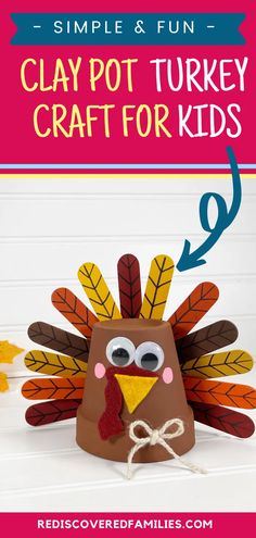 clay pot turkey craft for kids to make