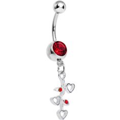 Tummy Piercing, Belly Button Piercing Ideas, Jewelry Font, Body Jewerly, Red Gems