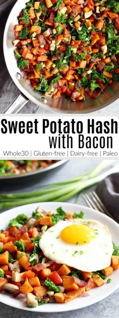 this sweet potato hash browns with bacon is an easy and delicious side dish for any meal