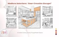 Modern Interiors: A Creative Coloring Journey Through Modern Spaces (Adult Coloring Books): Karner, Ulli: 9798342419505: Amazon.com: Books