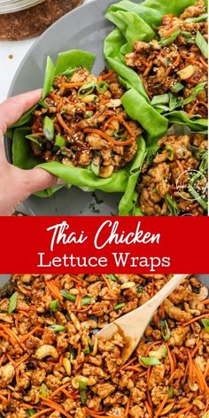 the chicken lettuce wraps are ready to be eaten