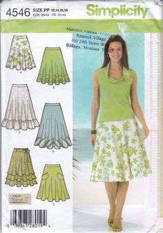 a woman's skirt and top sewing pattern