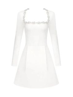 47690096672973|47690096705741|47690096738509|47690096771277 Fitted Embellished Square Neck Dress, White Slim Fit Party Dress, White Stretch Mini Dress With Square Neck, White Mini Dress For Winter Evening, White Winter Evening Mini Dress, Elegant White Stretch Mini Dress, White Elegant Slim Fit Mini Dress, Elegant White Slim Fit Mini Dress, Elegant White Slim Fit Dress