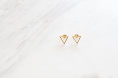 Gold Triangle Earrings,Geometric Jewelry,Gift For Her,Simple Everyday Earrings,Best Friend Gift,Birthday Gift,Dainty Earrings,Girlfriend Gift Hypoallergenic Triangle Earrings For Gift, Triangle Yellow Gold Earrings For Gift, Minimalist Triangle Jewelry For Anniversary, Minimalist Yellow Gold Earrings For Gift, Treble Clef Necklace, Cat Necklace Gold, Modern Bangle, Dainty Chain Necklace, Dainty Gold Bracelet