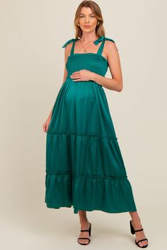 Details Content + Care 100% SatinImport Size + Fit Product Code: 102064Model Stats: Height: 5'8"Bust: 32"Hips: 35"Wearing Size: Small Maternity Maxi Dress, Maternity Maxi, Pregnancy Maxi Dress, Green Satin, Maternity Clothes, Forest Green, Blush Pink, Smocking, Apparel Accessories