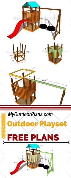 an outdoor play set is shown with the instructions to make it easier for children to play