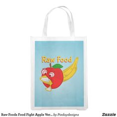 Raw Foods Food Fight Apple Verses Banana Vegan Bag, Raw Foods, Vegan Bags, Raw Food Recipes, Clutches, Verses