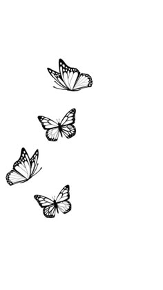 three butterflies flying in the sky with no one on it's back legs and wings