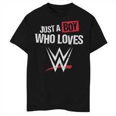 Update his casual wardrobe with this fun Boys 8-20 Husky WWE Who Loves W Graphic Tee. Update his casual wardrobe with this fun Boys 8-20 Husky WWE Who Loves W Graphic Tee. FEATURES Crewneck Short sleevesFABRIC & CARE Cotton, polyester Machine wash Imported Size: Small. Color: Black. Gender: male. Age Group: kids. Wwe Bedroom, Wwe Birthday, Wwe Outfits, Wwe Shirts, Magic Spell Book, Love W, Boy Tees, Third Party, Casual Wardrobe