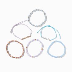 Claire's Best Friends "Ride or Die" Adjustable Bracelet Set - 6 Pack Bff Bracelets For 4 Alstetic, 3 Bff Bracelets, Bff Bracelets For 3 Bffs, Bff Jewelry For 3 Best Friend Bracelets, Casual Adjustable Stackable Friendship Bracelets, Bff Necklaces For 4 Girls Bffs, Bff Bracelets, Pastel Beads, Preppy Jewelry