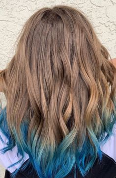 35 Best Dirty Blonde Hair Color with Highlight Ideas for 2023 Colored Hair Ends Blondes, Blonde To Teal Ombre, Hair Dipped Ends Blue, Blue Hair At The Ends, Brown Hair Tips Dyed Blonde, Blue Tipped Hair Brown, Teal Hair Tips Dip Dyed, Blue Ends Hair Blonde, Blonde Hair Dip Dyed