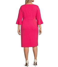 Plus-Size Daytime & Casual Dresses | Dillard's Summer Cocktail Midi Dress With 3/4 Sleeve, Bodycon Midi Dress With 3/4 Sleeve For Spring, Spring Bodycon Midi Dress With 3/4 Sleeves, Bodycon Midi Dress With 3/4 Sleeve, Pink 3/4 Sleeve Dress For Work, Mother Of The Bride Dresses Plus Size & Plus Size Tea Length Midi Skirts, Elegant Shift Dress With 3/4 Sleeves, Pink Midi Dress With 3/4 Sleeves, Chic Knee-length Kate Spade Dress