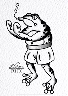 a black and white drawing of a cartoon character holding a hot dog in his hand