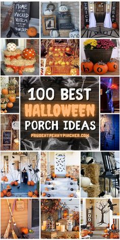 halloween porch decor ideas with pumpkins and other things to decorate for the holiday season