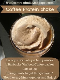 coffee protein shake recipe in a glass bowl