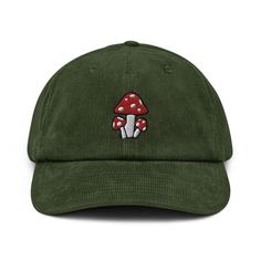 This corduroy hat features a trendy mushroom embroidery design, perfect for adding a unique and natural touch to any outfit. * 100% cotton corduroy * Soft, unstructured crown * Cotton twill sweatband and taping * Adjustable buckle 🌿 Eco-Friendly Production ✈️ Ships Internationally 🎁💝 Beautiful gift for Friends, Family and Loved ones! All of our materials come from sustainable source suppliers to ensure a clean conscience for ourselves and our customers. This product is made especially for you Embroidered Corduroy, Dad Style, Corduroy Hat, Mushroom Hat, Trendy Hat, Hat Handmade, Dad Cap, Embroidered Caps, Corduroy Fabric