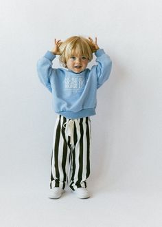 Wide Stripe Pants Product Details: Brown and white stripes Breathable Moveable Cinched stretchy waistband Functional drawstring Fit & Sizing: Loose fit Material: 100% Cotton French Terry Imported Cool Kids Aesthetic, Kids Style Boys, Boy Toddler Fashion, Kids Outfits Boys, Boys Fall Fashion, Children Outfits, Kids Streetwear, Fashionable Kids, Toddler Style