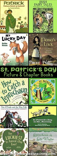 several children's books with the title st patrick's day pictures and character books