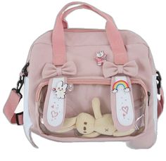 Kawaii Style Cute Backpack For Daily Use, Kawaii Backpack With Cute Design For Daily Use, Kawaii Backpack For Daily Use With Cute Design, Cute School Bags With Zipper Closure, Large Capacity Cute Backpack, Kawaii Shoulder Bag With Zipper Closure, Large Capacity Kawaii Backpack, Cute Large Capacity Shoulder Backpack, Kawaii Pink Backpack With Cute Design