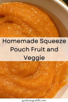 Fruit and Veggie Squeeze Pouch spread openly in a white bowl. Fruit Squeeze Pouches, Pouch Food Recipes, Diy Pouch Recipes, Homemade Gogo Squeeze, Sweet Potato Pouch Recipe, Fruit And Veggie Squeeze Pouch, Homemade Food Pouches, Homemade Applesauce Pouches, Homemade Fruit Pouches