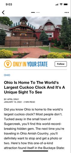 the homepage for an app that is showing information about what it's like to live in