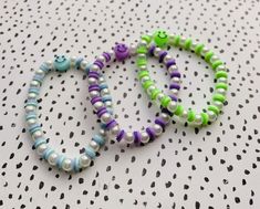 Cute Colouful Smiley Face Clay Bead and Pearl Bracelets. Perfect for any Colourful Outfit. Handmade by me Smiley Face Bracelet, Sea Beads, Face Clay, Bracelet Inspo, Diy Jewelry Unique, Pearl Bracelets, Clay Bead, Bracelet Ideas, Themed Jewelry