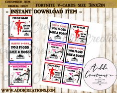 printable valentine's day gift tags for boyfriends and girlfriends, instant digital file