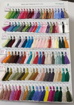 Neelam Colour Chart, Neelam Thread Shade Card, Shade Card Fabric, Neelam Shade Card, Colour Chart For Clothes, Green Color Chart, Colour Shade Card, Colour Reference, Color Knowledge