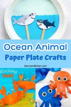 ocean animal paper plate crafts for kids to make