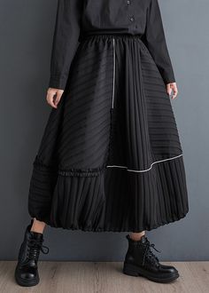 Italian Black Wrinkled Pockets Patchwork Patchwork Cotton Skirt FallFabric: Cotton BlendedSize & Fit: This garment fits true to size.Length: Size L measures 30.42"from waist to hem.Waist:Fitted - elastic waist allows stretch Hip: Loosely Fitted. room for hips. Hand Wash Cold. Black Patchwork Skirt, Long Cotton Patchwork Skirt, Black Cotton Patchwork Skirt, Cotton Patchwork Skirt In Dark Wash, Black Asymmetrical Cotton Skirt, Fall Skirts, Cotton Skirt, Elastic Waist, Black