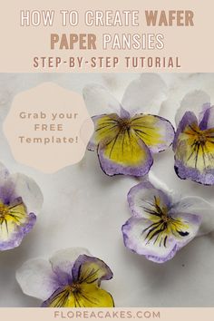 how to create water paper pansies step - by - step with free templates