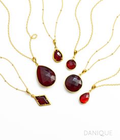 Custom Garnet Necklace, January Birthstone Necklace by Danique Jewelry! #januarybirthday January Birthstone Necklace, January Birthday Gifts, January Birthday, Quartz Pendant Necklace, Trending Bracelets, Labradorite Earrings, Garnet Pendant, Garnet Necklace, Labradorite Jewelry